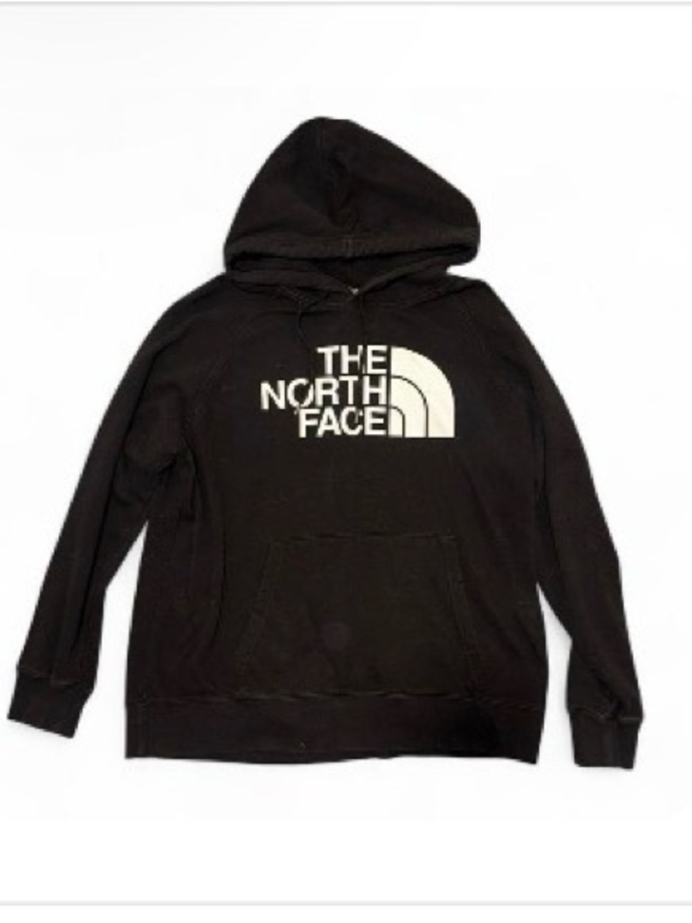 The North Face Black Hoodie with White Logo. Size L.